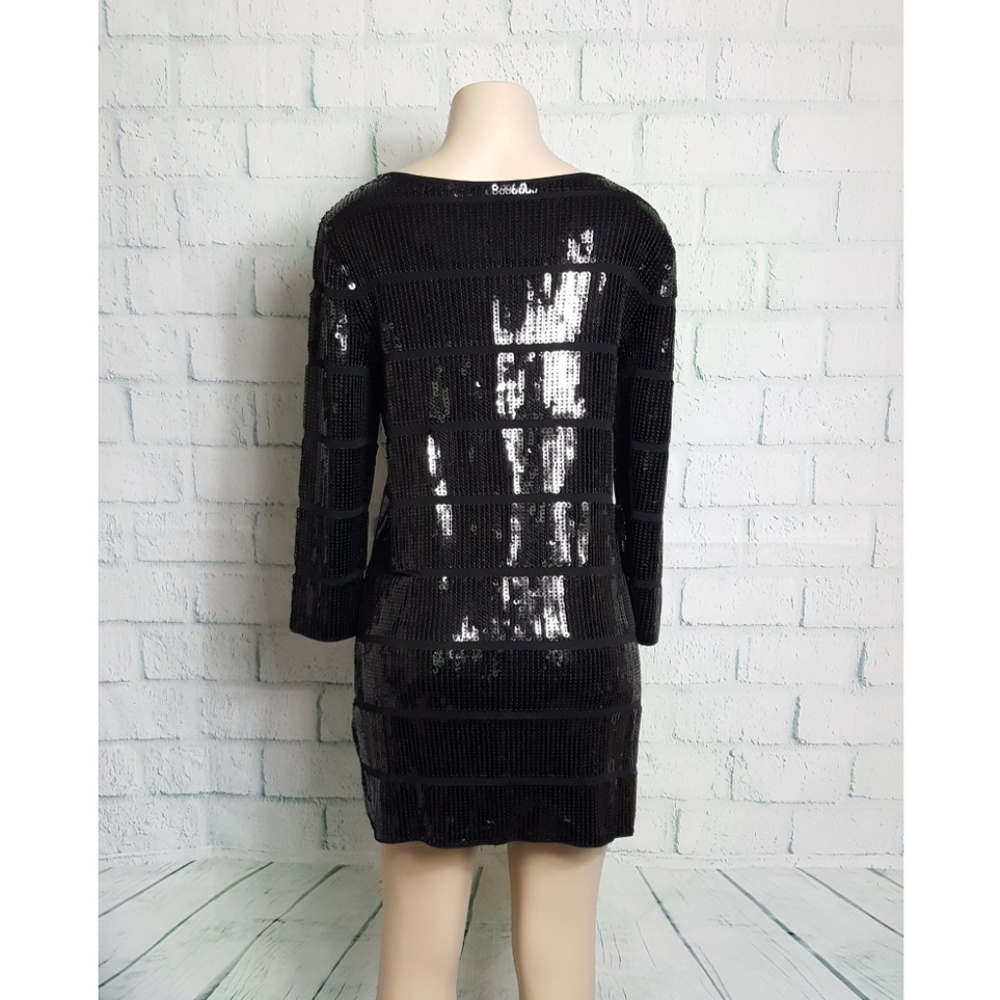 Theory Harmen Black Sequin Long Sleeve Dress - Picture 3 of 6
